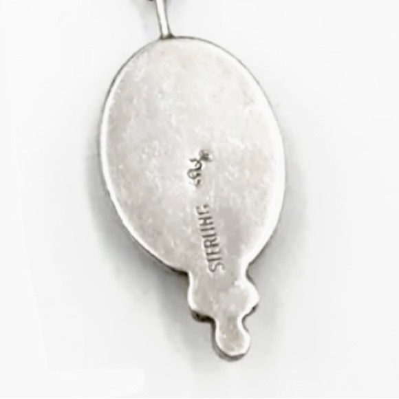 Signed - Sam Lovato, Santa Domingo. Old Pawn Sterling Onyx clip back Earrings - Picture 6 of 9